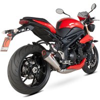 Image of RTR70SESEO - Scorpion Serket Taper Stainless Oval Exhaust - Triumph Speed Triple 2011 - 2015