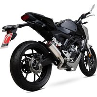 Image of PHA183SYSTEO - Scorpion Red Power Satin Titanium Exhaust - Honda CB 125 R 2018 - 2019