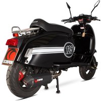 Image of RSM50BCER - Scorpion Serket Parallel Black Ceramic Oval Exhaust - Scomadi TL 125 Full System 2015 - 2017