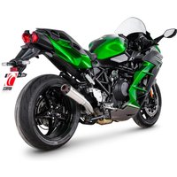 Image of PKA147SEO - Scorpion Red Power Stainless Steel Slip-On Exhaust - Kawasaki Ninja H2 SX 2022 - 2024