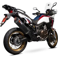 Image of RHA173BCER - Scorpion Serket Parallel Black Ceramic Oval Exhaust - Honda CRF 1000 L Africa Twin 2015 - 2017