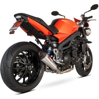 Image of RTR66SESEO - Scorpion Serket Taper Stainless Oval Exhaust - Triumph Speed Triple 1050 2008 - 2010
