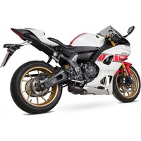 PYA120SYSBCER - Scorpion Red Power Full System Black Ceramic For Yamaha YZF R7 2021-2024