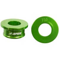 WSF KAW 1 GN - Apico Front Wheel Spacers For Kawasaki KX85 2001-2023 Green