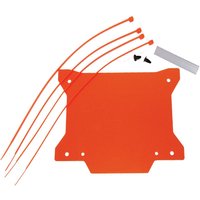 Image of TBNOPLATE 19 OR - Apico Front Number Board Plastic With Window New X Shape Orange