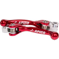 LEFLEXI SET GAS 3 RD - Apico Set Of Braktec Flexi Levers For Gas Gas EC/EC-F250-350 2021-2023, Husqvarna TE/FE 150-501 2022-2023 Red