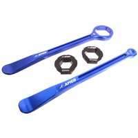TYRELEVER WRENCH SET - Apico Tyre Lever & Wrench Set Inc 10,13,22,27,32mm Alloy Blue