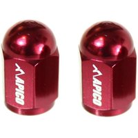 APVC CNC RED - Apico CNC Aluminium Valve Cap 2-pack Red