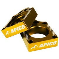 RAB-06 YLW - Apico Rear Axle Blocks For Suzuki RM 125/250 2002-2008 Yellow