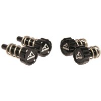 AT LEVER ADJ SET 2 BK - Apico Brake & Clutch Master Cylinder Adjuster Set 2 AJP & Braktec For Montesa Black