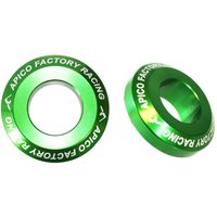 WSR KAW 2 GN PRO - Apico Rear Pro Wheel Spacers For Kawasaki KX 125/250 2003-2008, KXF 250/450 2004-2023, KX 250/450XC 2021-2023 Green