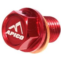 Image of SUMPBOLT MAG CR - Apico Magnetic Sump Drain Bolt M12 X 15mm X 1.5 For Honda CR 60/85 1983-2007, CR 125/250/500 1983-2007, Yamaha YZ250 1997-2023 Red