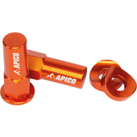 RIM LOCK NUT ALU OR - Apico Aluminium Rim Lock Nut & Washer Set Orange