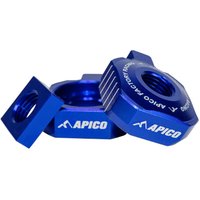 RAB-15 BLUE - Apico Rear Axle Blocks For KTM SX65 2016-2024, Husqvarna TC65 2017-2024, Gas Gas MC65 2021-2024 Blue
