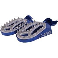 FPP PRO YZF 23 BLU - Apico Pro Bite Foot Pegs For Yamaha YZF250 2024-2025, YZF450 2023-2025, YZF450X 2024-2025, WRF450 2024-2025 Blue