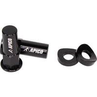 RIM LOCK NUT ALU BK - Apico Aluminium Rim Lock Nut & Washer Set Black