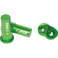 RIM LOCK NUT ALU GN - Apico Aluminium Rim Lock Nut & Washer Set Green