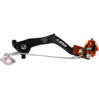 BPF511 BLACK/ORANGE - Apico Forged Brake Pedal For KTM SX65 2024-2025, Husqvarna TC65 2024-2025, Gas Gas MC65 2024-2025 Black/Orange