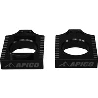 RAB-08 BLK - Apico Rear Axle Blocks For Yamaha YZF 250/450 2014-2025, WRF250 2025, WRF450 2024-2025 Black