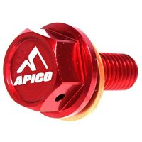 SUMPBOLT MAG CRF 2 - Apico Magnetic Sump Drain Bolt M8 X 20mm X 1.25 For Honda CRF250R 2010-2017, CRF450R 2009-2016, RMZ250/450Red