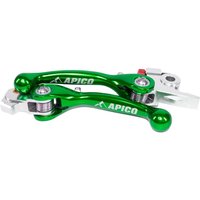 LEFLEXI SET KAW3 GN - Apico Set Of Flexi Levers For Kawasaki KXF450 2024, KX450XC 2024 Green