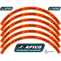 Image of RIMSTICKER ORA/BLK - Apico Rim Sticker Kit 21" Front & 18" Rear Orange/black