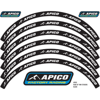 Image of RIMSTICKER BLK/WHT - Apico Rim Sticker Kit 21" Front & 18" Rear Black/white