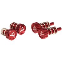 AT LEVER ADJ SET 1 RD - Apico Brake & Clutch Master Cylinder Adjuster Set For AJP & Braktec Red