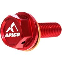 SUMPBOLT MAG CRF - Apico Magnetic Sump Drain Bolt M8 X 25mm X 1.25 For Honda CRF250R 2004-2009, CRF250X 2004-2018 Red