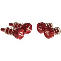 AT LEVER ADJ SET 2 RD - Apico Brake & Clutch Master Cylinder Adjuster Set 2 AJP & Braktec For Montesa Red