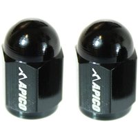 Image of APVC CNC BLK - Apico CNC Aluminium Valve Cap 2-pack Black
