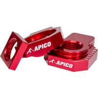 RAB-10 RED - Apico Rear Axle Blocks For KTM SX/SXF 125-530 2000-2012, Husqvarna TE/FE 125-530 2000-2023, Gas Gas EC/EX/EC-F 2021-2023 Red