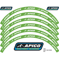 Image of RIMSTICKER GRN/WHT - Apico Rim Sticker Kit 21" Front & 18" Rear Green/white