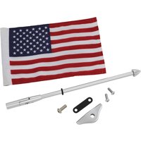 Image of 52-965 - Show Chrome Folding Flag Pole with US Flag For Honda GL 1800 2018-2020 - Chrome