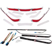 52-701A - Show Chrome LED Trunk & Saddlebag Molding Insert Kit For Honda GL 1800 Gold Wing 2001-2010 Clear/Red