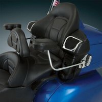 Image of 52-672 - Show Chrome Deluxe Armrest Mounts For Honda GL 1800 Gold Wing 2001-2017 - Black/Chrome