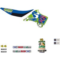 Image of 24V00 - Tecnosel Graphics Kit For Kawasaki KX125 1992-1993 - Green/Multi/Red