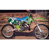 Image of 14V01 - Tecnosel Team Kawasaki Seat Cover For Kawasaki KX125 1994-1998 - Blue/White