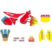 Image of 23V03 - Tecnosel Graphics Kit For Suzuki RM125 1999-2000 - Multi/Red/Yellow