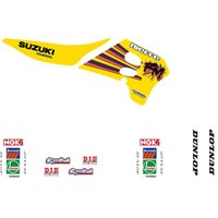 Image of 23V01 - Tecnosel Graphics Kit For Suzuki RM125 1993-1995 - Multi/White/Yellow