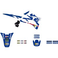 Image of 22V02 - Tecnosel Graphics Kit For Yamaha YZ125 1996-2001 - Blue/Multi/White