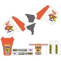 Image of 21V00 - Tecnosel Graphics Kit For Honda CR125 1991-1992 - Red/White
