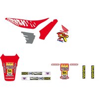 Image of 21V00 - Tecnosel Graphics Kit For Honda CR125 1991-1992 - Red/White