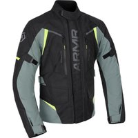 Image of ARMR Kiso 4.0 WP Motorcycle Jacket - Black Green Fluo Yellow