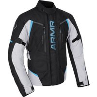 Image of ARMR Kiso 4.0 WP Motorcycle Jacket - Black Light Grey Blue