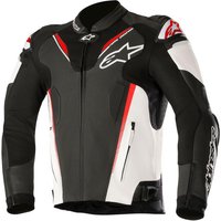 Image of Alpinestars Atem v3 Leather Motorcycle Jacket 52 Black White Red (UK 42)