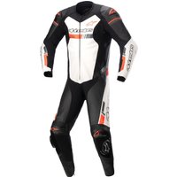 Image of Alpinestars GP Force Chaser One Piece Leather Motorcycle Suit 56 Black White Red Fluo (UK 46)