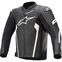 Image of Alpinestars Faster v2 Leather Motorcycle Jacket 52 Black White (UK 42)