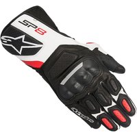 Image of Alpinestars SP-8 v2 Leather Motorcycle Gloves 3XL Black White Red