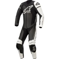 Image of Alpinestars GP Force Phantom One Piece Leather Motorcycle Suit 58 Black White Metallic Grey (UK 48)